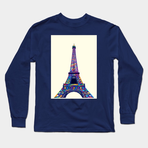 Eiffel Tower Wpap Art Long Sleeve T-Shirt by Pure Touch